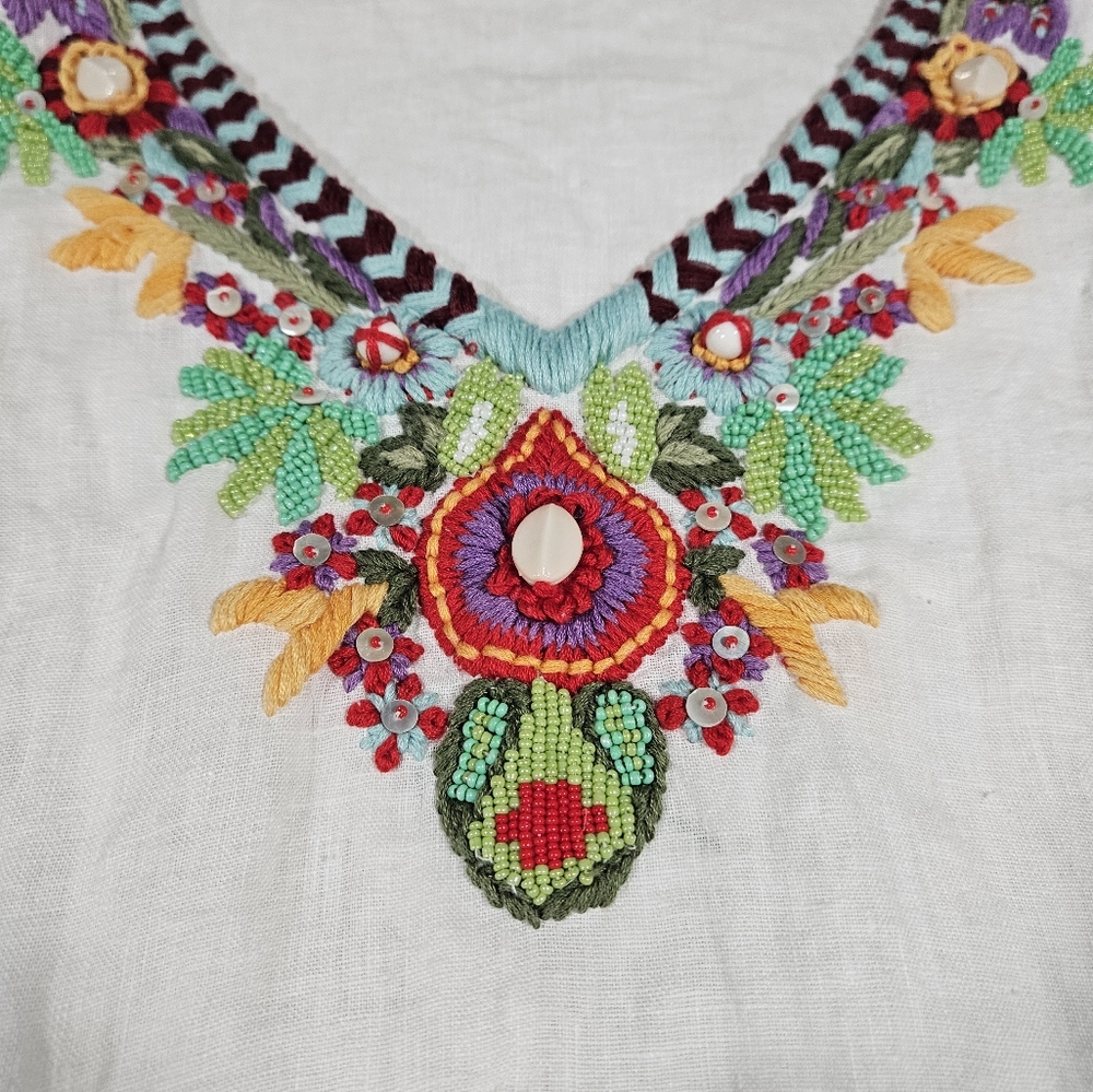 Soft Surroundings Fiesta Embroidered Top S - Picture 5 of 9